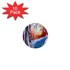 Paysage D hiver 1  Mini Buttons (10 Pack)  by sfbijiart