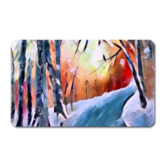 Paysage D hiver Magnet (rectangular) by sfbijiart