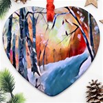 Paysage D hiver Heart Ornament (Two Sides) Front