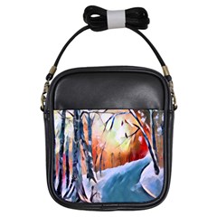 Paysage D hiver Girls Sling Bag by sfbijiart