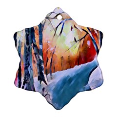 Paysage D hiver Ornament (snowflake) by sfbijiart