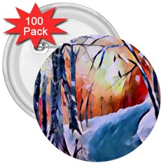 Paysage D hiver 3  Buttons (100 Pack)  by sfbijiart