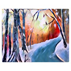 Paysage D hiver Double Sided Flano Blanket (medium)  by sfbijiart