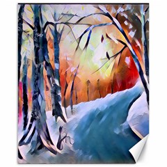 Paysage D hiver Canvas 16  X 20  by sfbijiart