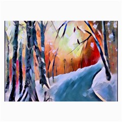 Paysage D hiver Large Glasses Cloth by sfbijiart