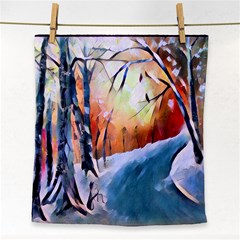 Paysage D hiver Face Towel by sfbijiart