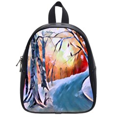 Paysage D hiver School Bag (small) by sfbijiart