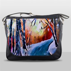 Paysage D hiver Messenger Bag by sfbijiart