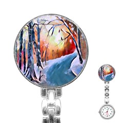 Paysage D hiver Stainless Steel Nurses Watch by sfbijiart