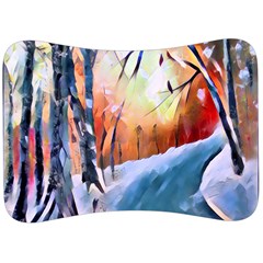 Paysage D hiver Velour Seat Head Rest Cushion by sfbijiart