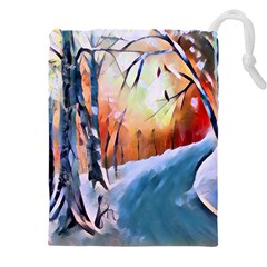 Paysage D hiver Drawstring Pouch (5xl) by sfbijiart