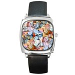 Multifleurs Square Metal Watch Front