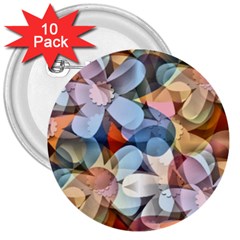 Multifleurs 3  Buttons (10 Pack)  by sfbijiart