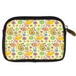 Paisley Print Yellow Digital Camera Leather Case Back