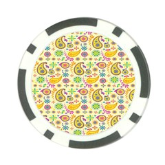 Paisley Print Yellow Poker Chip Card Guard (10 Pack) by designsbymallika