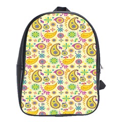 Paisley Print Yellow School Bag (large) by designsbymallika