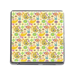 Paisley Print Yellow Memory Card Reader (square 5 Slot) by designsbymallika