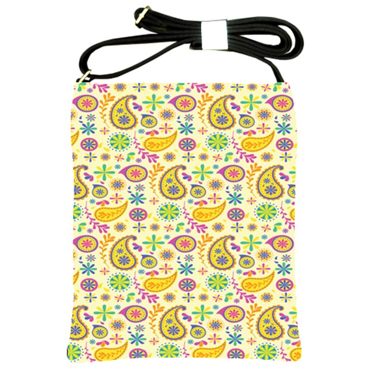 Paisley Print Yellow Shoulder Sling Bag