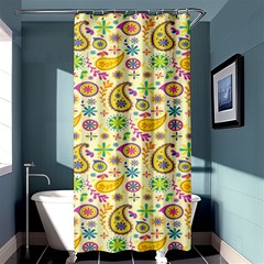 Paisley Print Yellow Shower Curtain 36  X 72  (stall)  by designsbymallika