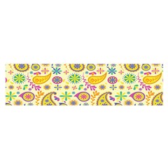 Paisley Print Yellow Satin Scarf (oblong) by designsbymallika