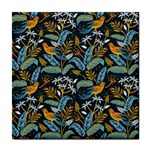 Tropical Bird Pattern Tile Coaster Front