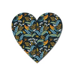 Tropical Bird Pattern Heart Magnet by designsbymallika