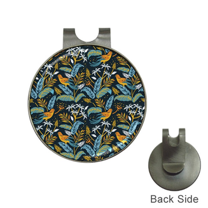 Tropical Bird Pattern Hat Clips with Golf Markers