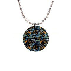 Tropical Bird Pattern 1  Button Necklace by designsbymallika