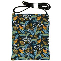 Tropical Bird Pattern Shoulder Sling Bag by designsbymallika