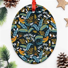 Tropical Bird Pattern Ornament (oval Filigree) by designsbymallika