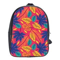 Beautiful Pink Tropical Pattern School Bag (xl) by designsbymallika