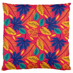 Beautiful Pink Tropical Pattern Large Flano Cushion Case (one Side) by designsbymallika