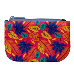 Beautiful Pink Tropical Pattern Large Coin Purse by designsbymallika