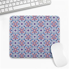 Blue Tile Pattern Large Mousepads by designsbymallika