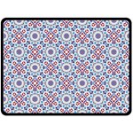 Blue Tile Pattern Fleece Blanket (Large)  80 x60  Blanket Front