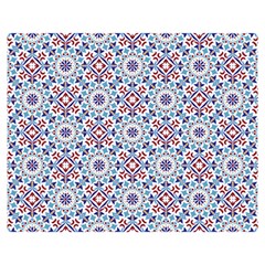 Blue Tile Pattern Double Sided Flano Blanket (medium)  by designsbymallika