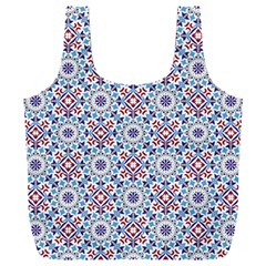 Blue Tile Pattern Full Print Recycle Bag (xxl) by designsbymallika