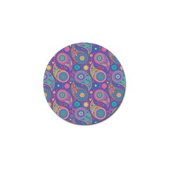 Baatik Purple Print Golf Ball Marker by designsbymallika