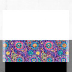 Baatik Purple Print Rectangular Jigsaw Puzzl by designsbymallika