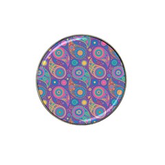 Baatik Purple Print Hat Clip Ball Marker (4 Pack) by designsbymallika