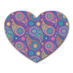 Baatik Purple Print Heart Mousepads by designsbymallika