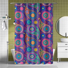 Baatik Purple Print Shower Curtain 48  X 72  (small)  by designsbymallika