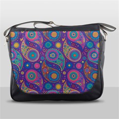 Baatik Purple Print Messenger Bag by designsbymallika