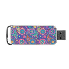 Baatik Purple Print Portable Usb Flash (two Sides) by designsbymallika