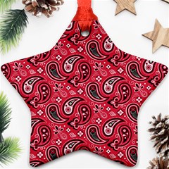 Baatik Red Pattern Star Ornament (two Sides) by designsbymallika