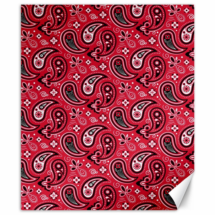 Baatik Red Pattern Canvas 8  x 10 