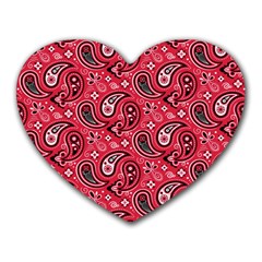 Baatik Red Pattern Heart Mousepads by designsbymallika