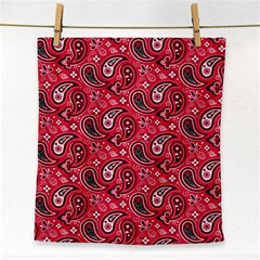 Baatik Red Pattern Face Towel by designsbymallika