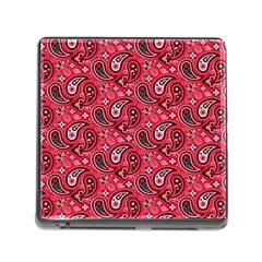 Baatik Red Pattern Memory Card Reader (square 5 Slot) by designsbymallika