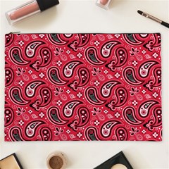 Baatik Red Pattern Cosmetic Bag (xxl) by designsbymallika